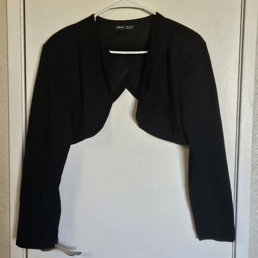 SHEIN Solid Open Front Super Crop Blazer 12 XL